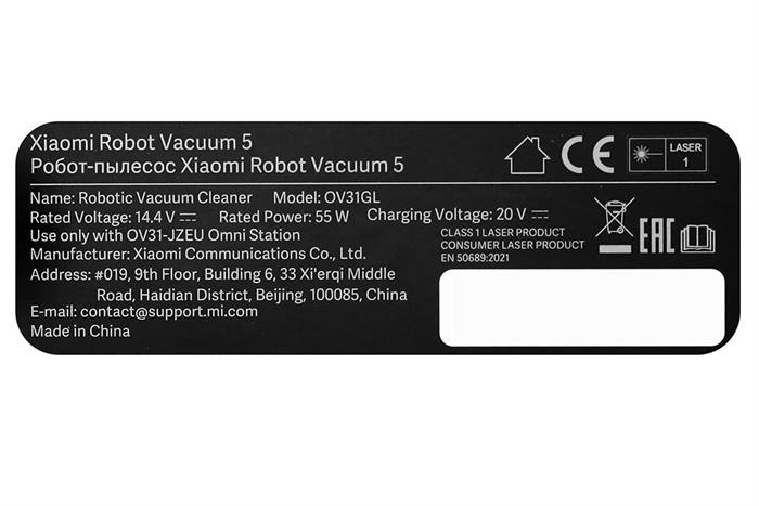 Robot hút bụi lau nhà Xiaomi Vacuum 5 EU BHR0834EU